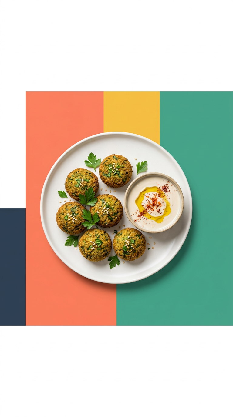 Herb Green Falafel Bites with Tahini Dip