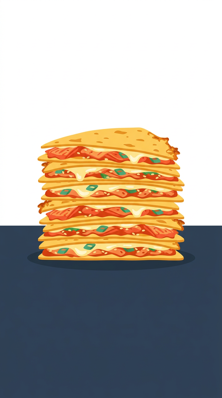 Korean Kimchi Quesadilla Stack